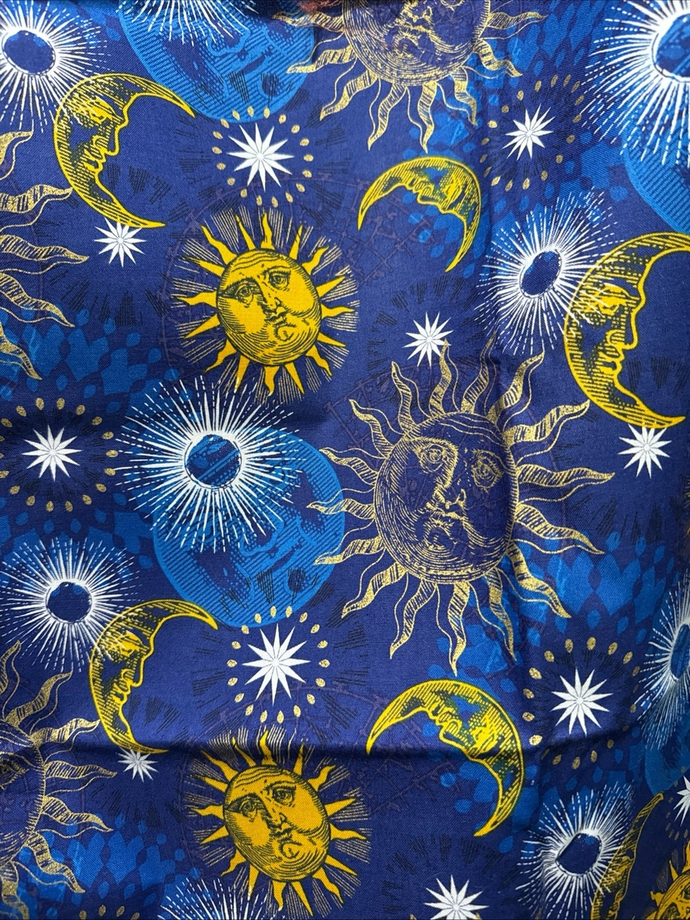 1.19 yards of Windham Fabrics “CELESTIAL” Sun Moon Stars 100% Cotton Vintage